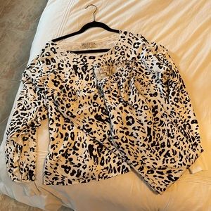 Wild fox animal print sweat set